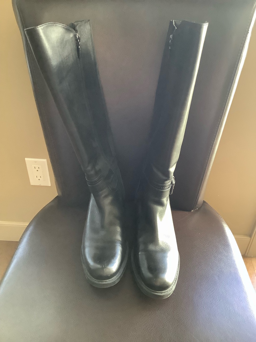 Blondo Black Tall Leather Riding Boots
